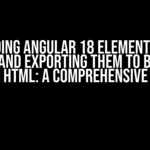 Building Angular 18 Elements in a Library and Exporting them to be used in Plain HTML: A Comprehensive Guide