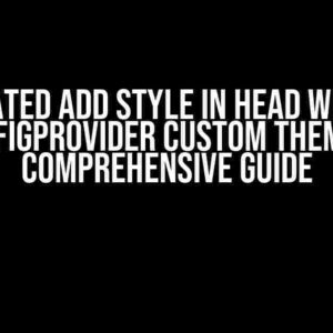 Duplicated add style in head when use ConfigProvider custom theme: A Comprehensive Guide